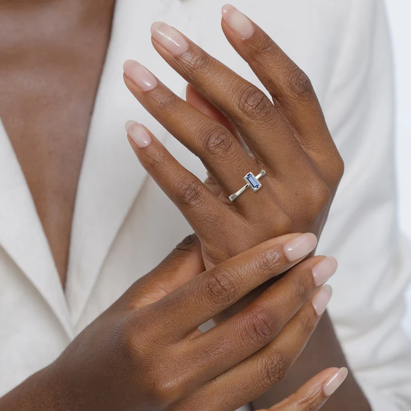 Solitär-Ring | Mit Kristallen von Swarovski® (Blau)
