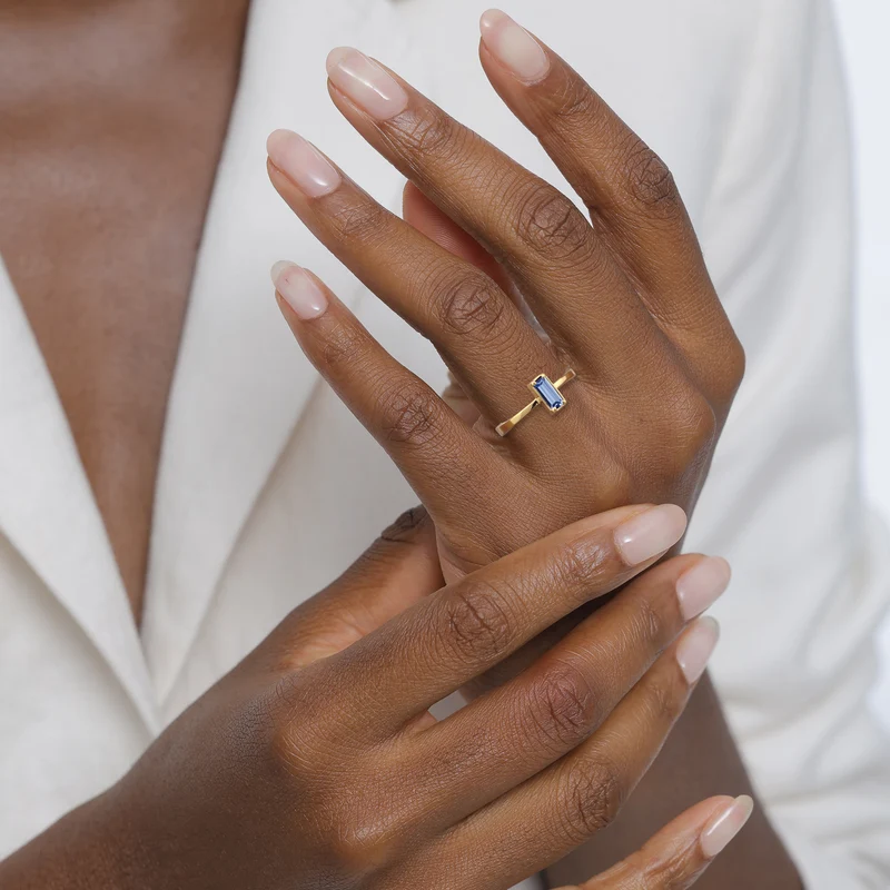 Solitär-Ring | Mit Kristallen von Swarovski® (Blau)
