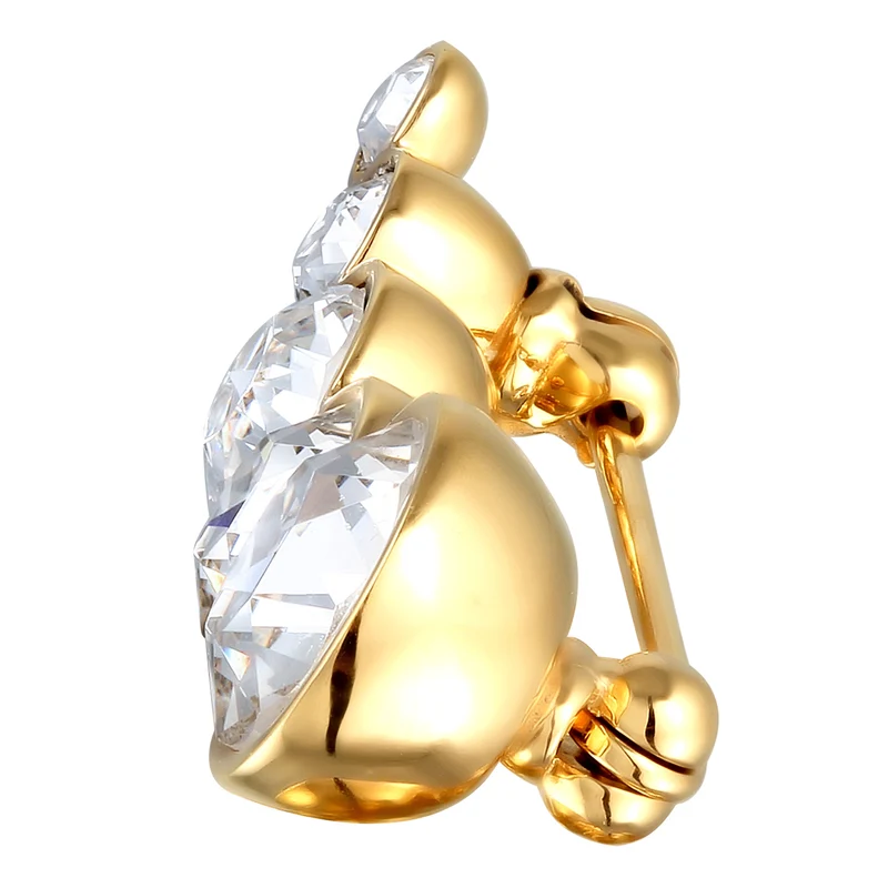 Brosche Anstecknadel | Glas Kristalle (Weiß)