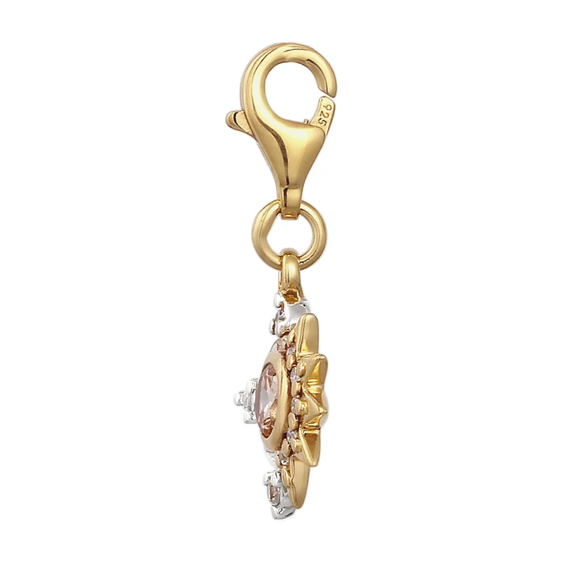 Charm Sonne Bicolor | Zirkonia (Weiß & Gold)