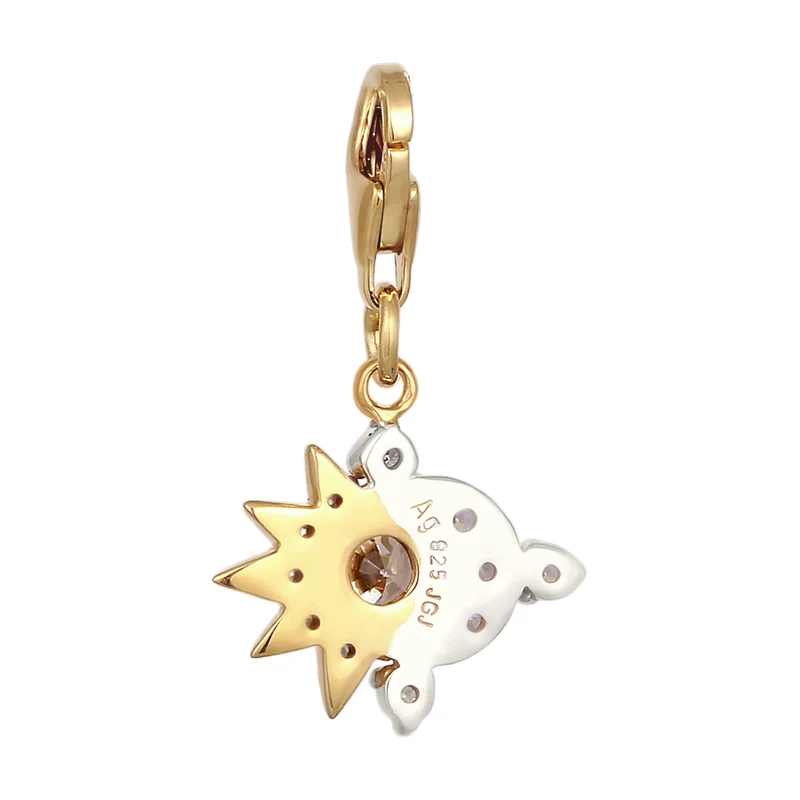Charm Sonne Bicolor | Zirkonia (Weiß & Gold)