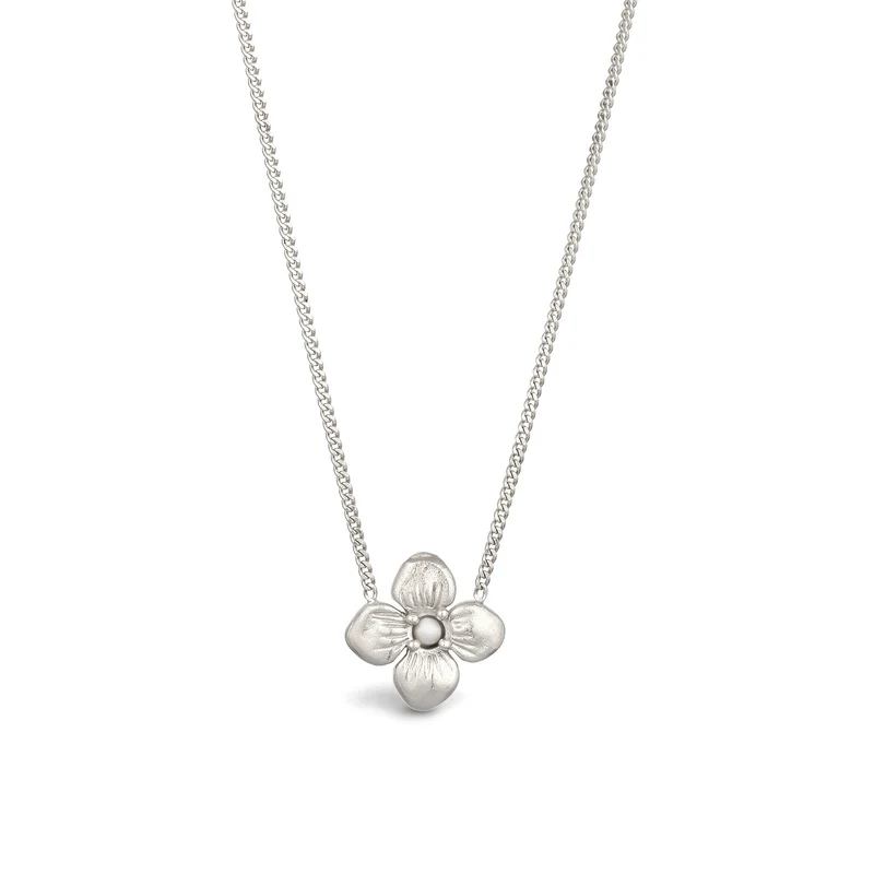 Halskette Blume | Synthetische Perle (Weiß)
