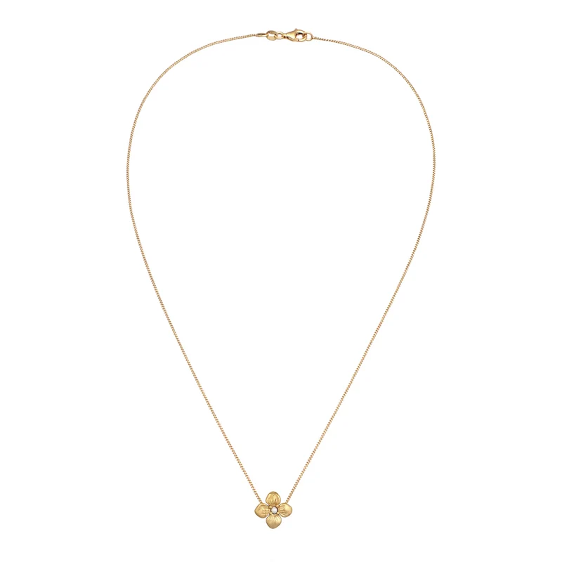 Halskette Blume | Synthetische Perle (Weiß)