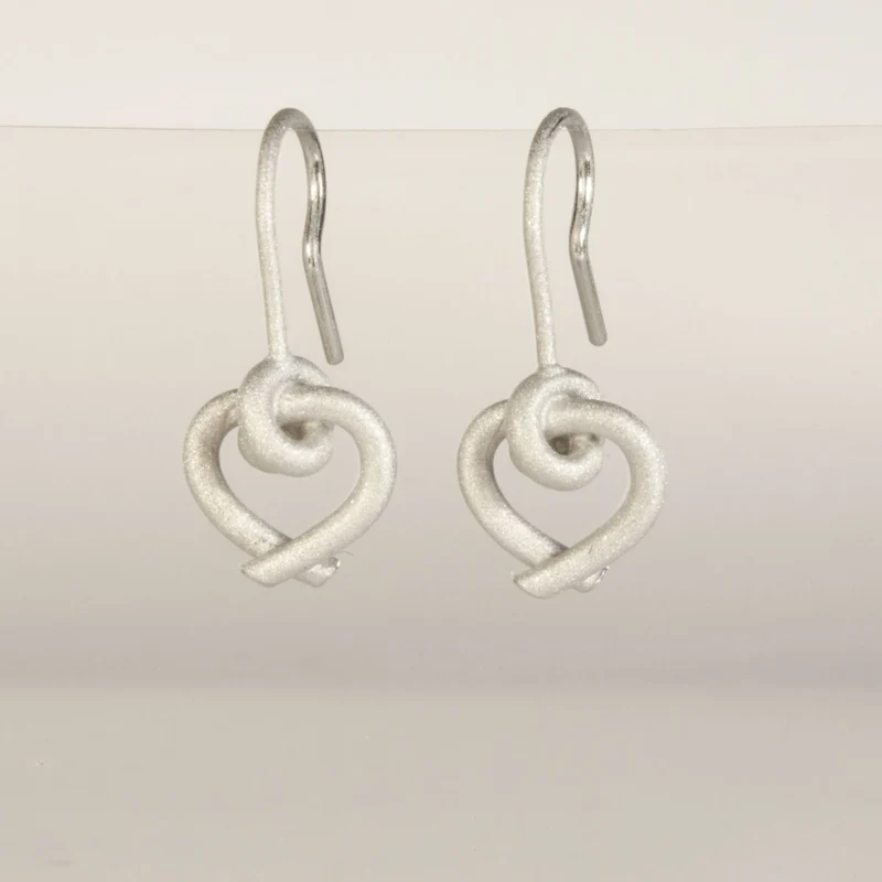 925er Silber Ohrhänger Knotenschmuck Herzen OH-H21