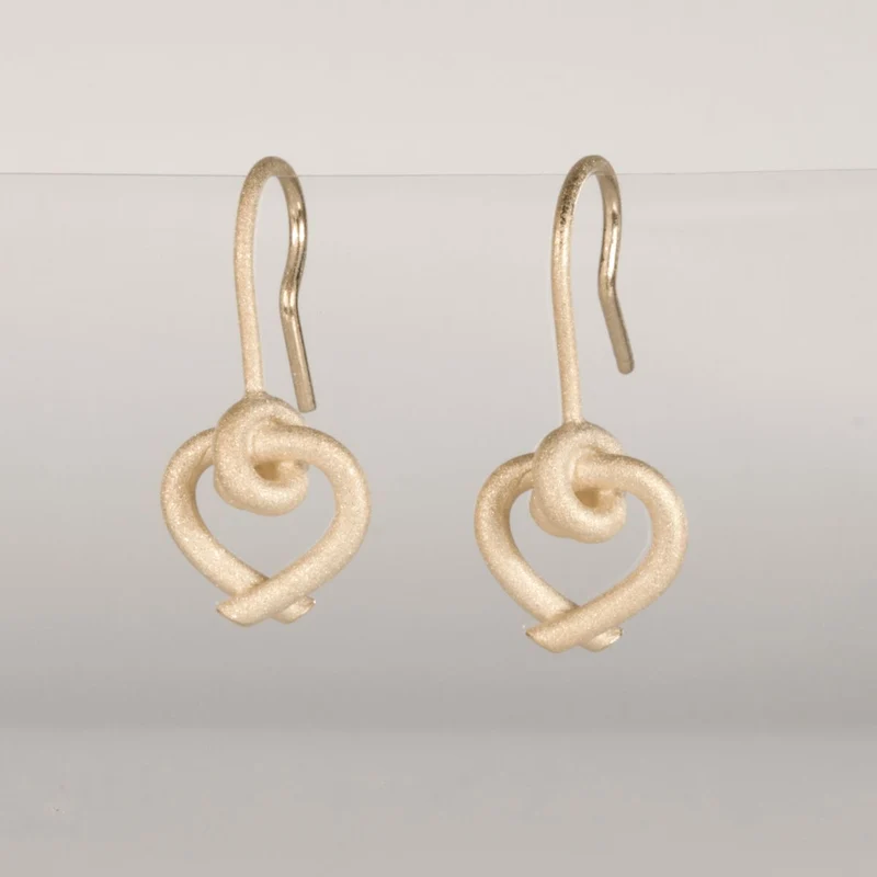 925er Silber Ohrhänger Knotenschmuck Herzen OH-H21
