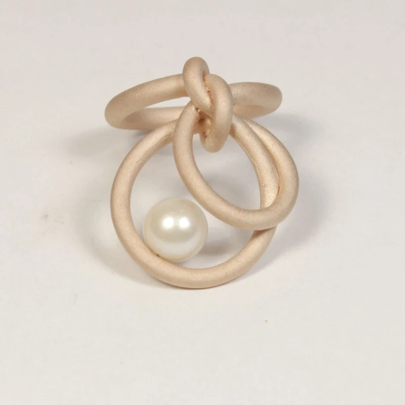 925er Silber Ring Knotenschmuck Knoten RIN-6 Perle