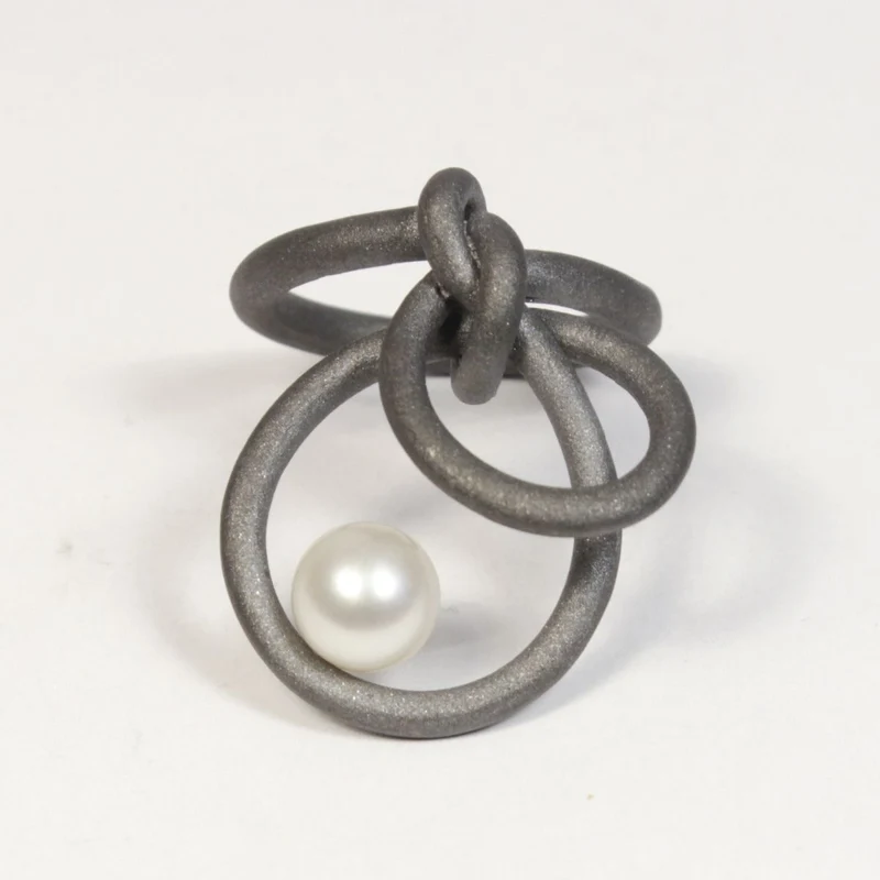 925er Silber Ring Knotenschmuck Knoten RIN-6 Perle