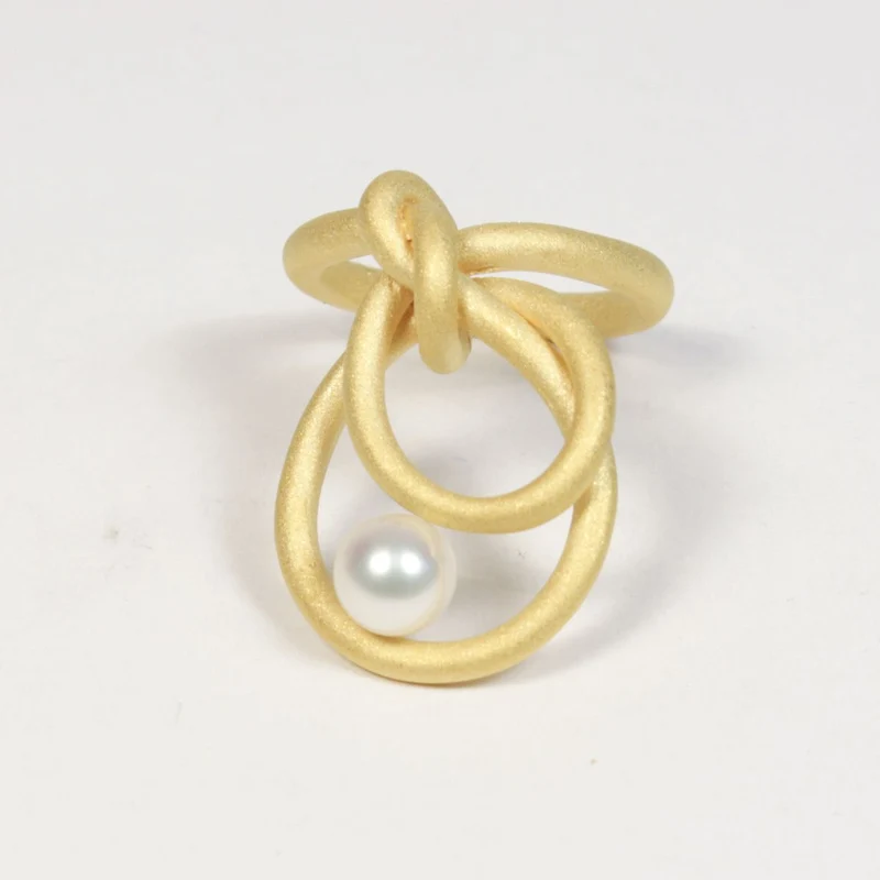 925er Silber Ring Knotenschmuck Knoten RIN-6 Perle