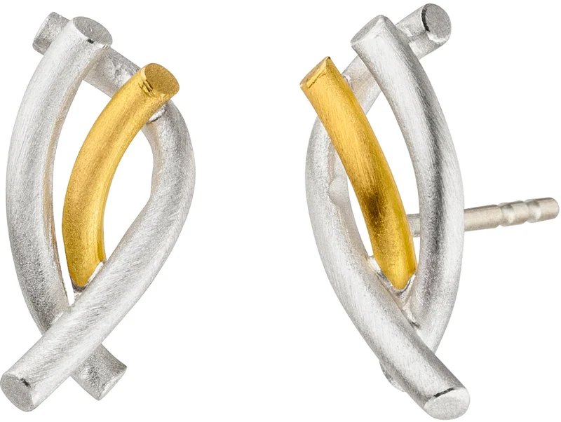 925er Silber Ohrstecker feingoldbelegt MANU O918
