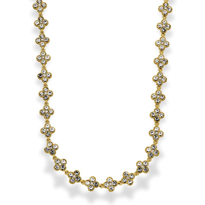 Crystal Flower Kette 14K Vergoldet