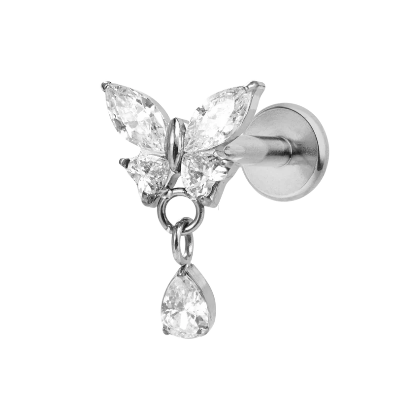 Dangle Butterfly Labret Piercing - Titan