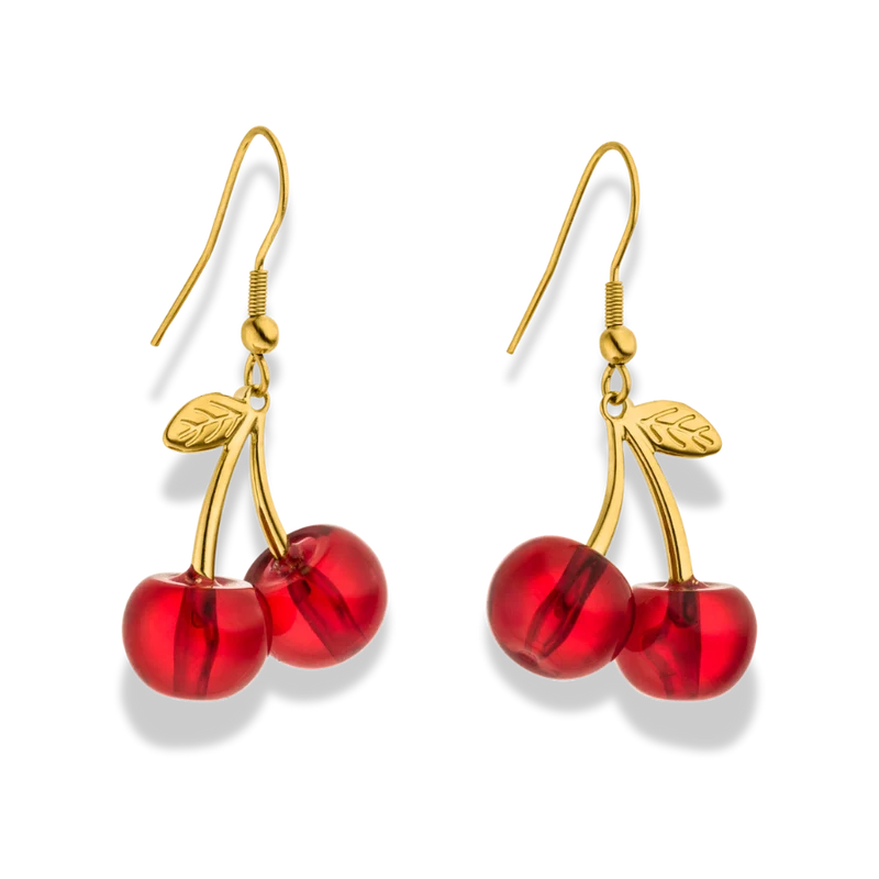 Elegant Cherry Ohrringe 14K Vergoldet