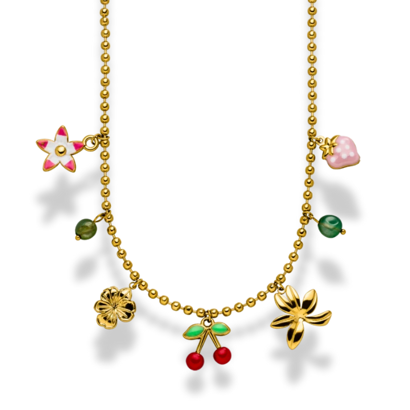 Cherry & Friends Charm Kette 14K Vergoldet