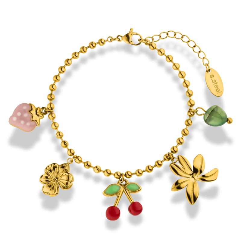 Cherry & Friends Charm Armband 14K Vergoldet