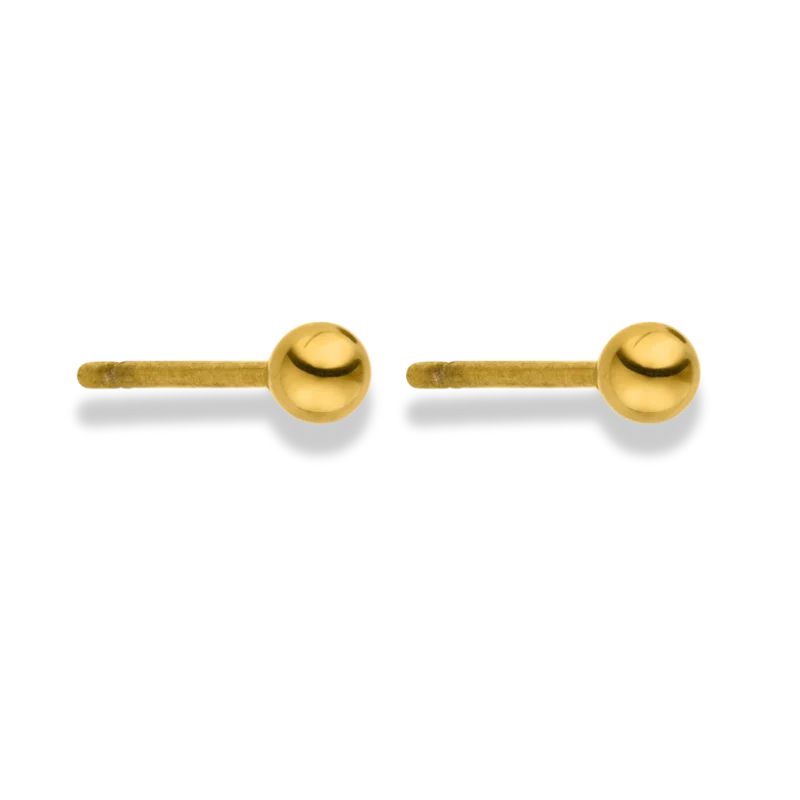 Simple Ball Ohrstecker 14K Vergoldet