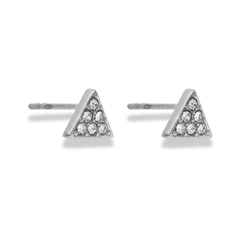 Pave Triangle Ohrstecker 14K Vergoldet
