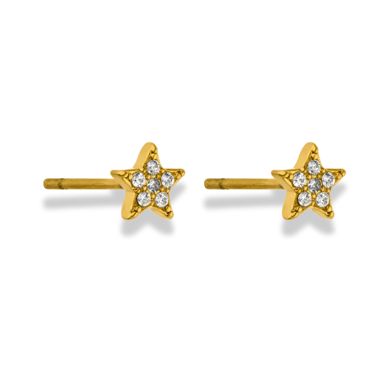 Pave Star Ohrstecker 14K Vergoldet