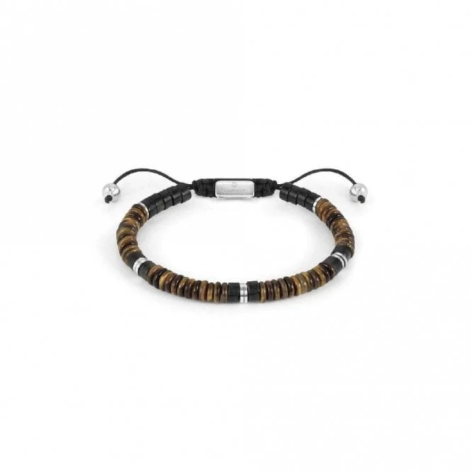 Instinct Style Silver Steel & Tiger's Eye Bracelet