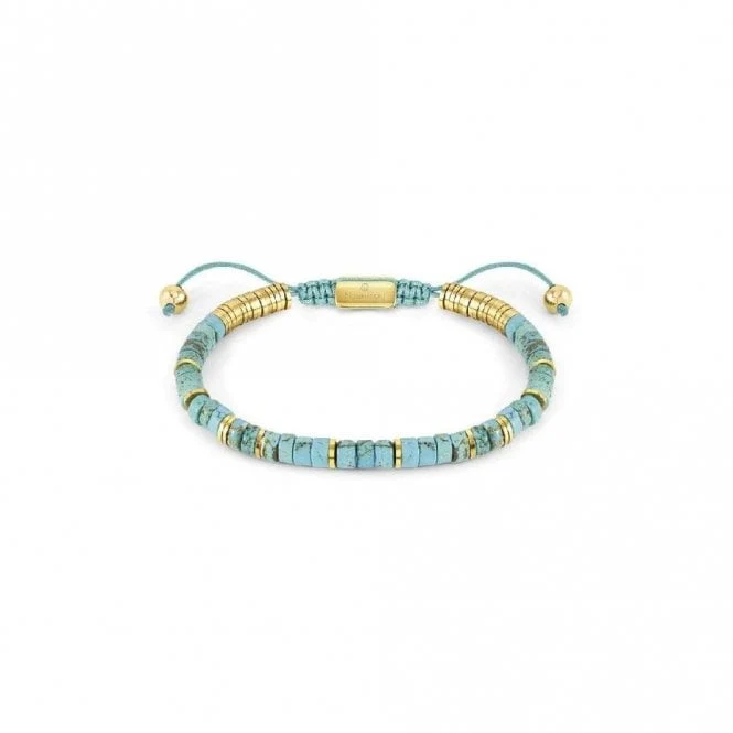 Instinct Style Gold Steel & Turquoise Bracelet