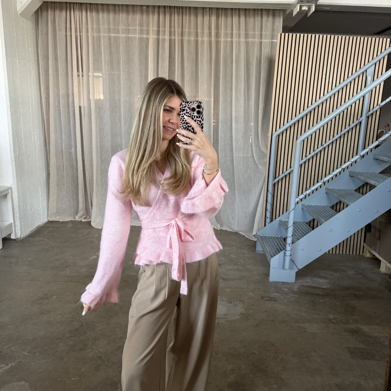 Wickeljacke Rüschen - Babyrosa