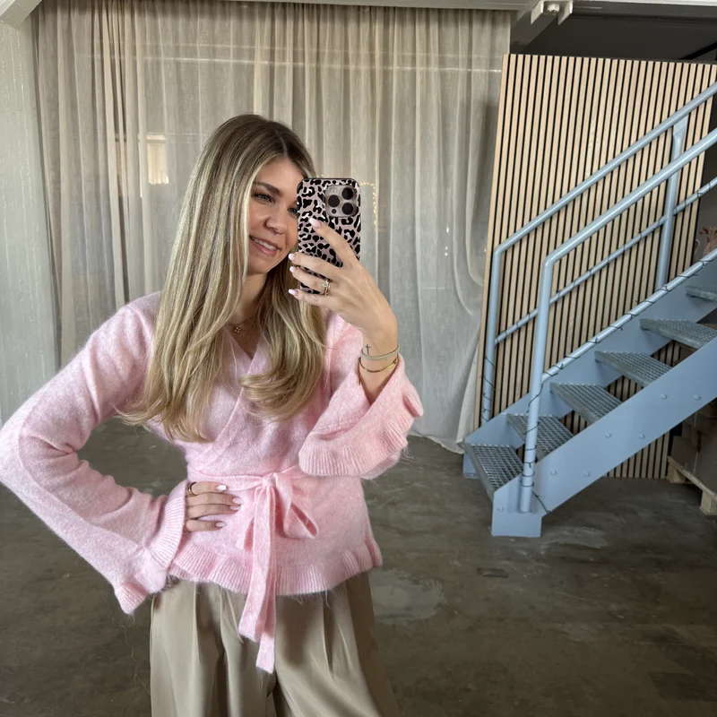 Wickeljacke Rüschen - Babyrosa