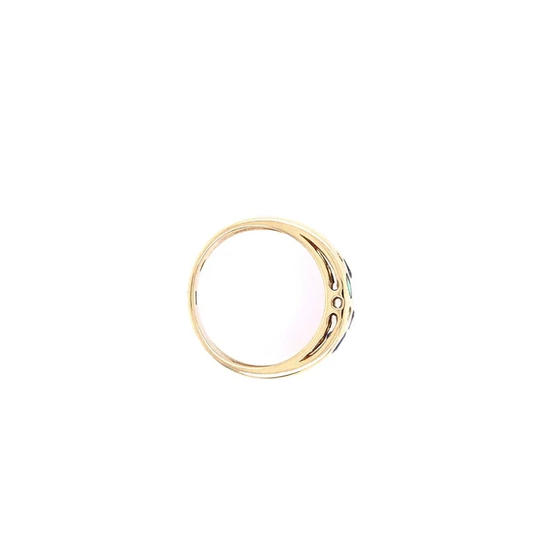 Ring Gelbgold 750 mit Rubin, Safiren, Smaragd & Brillanten