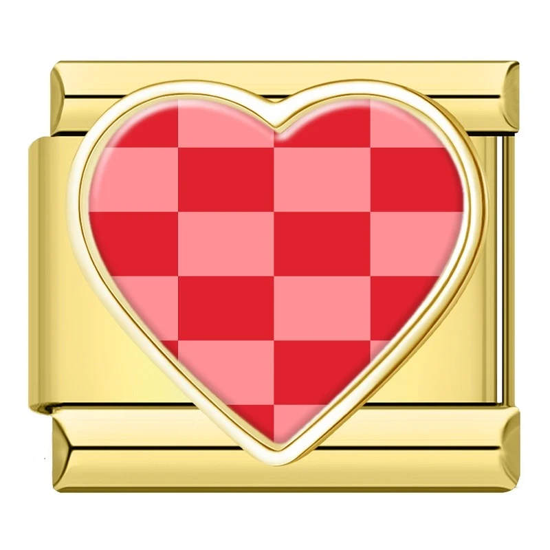 Kariertes Herz Gold