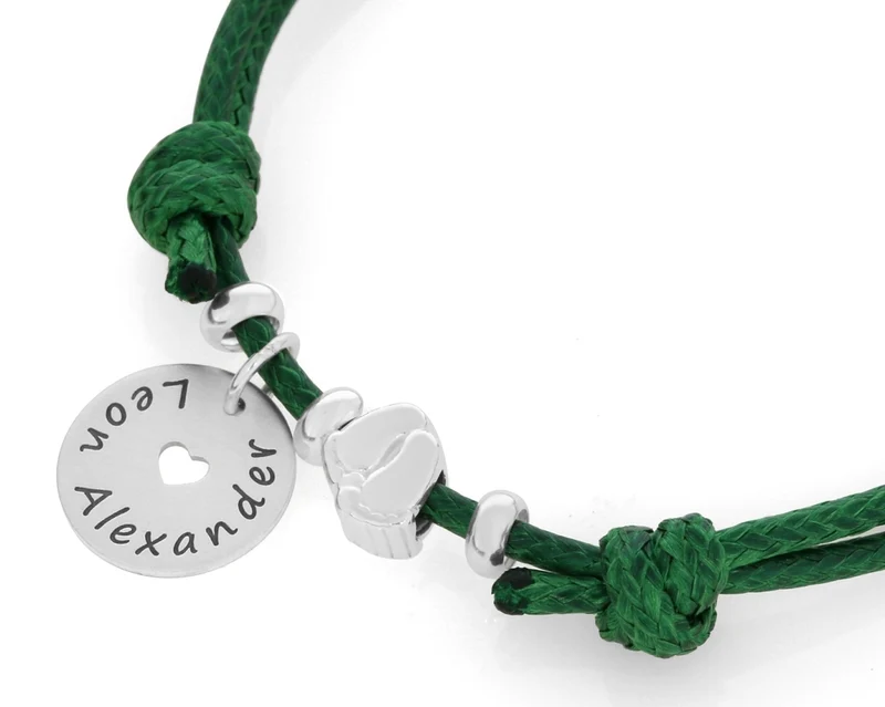 ARMBAND MIT GRAVUR, NAMENSARMBAND, BEAD BABYFUß