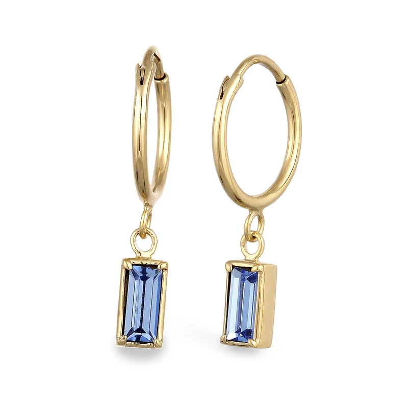 Creolen Rechteck | Mit Kristallen von Swarovski® (Blau)