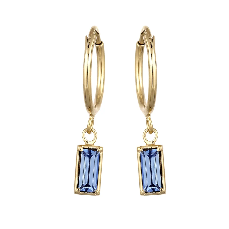 Creolen Rechteck | Mit Kristallen von Swarovski® (Blau)