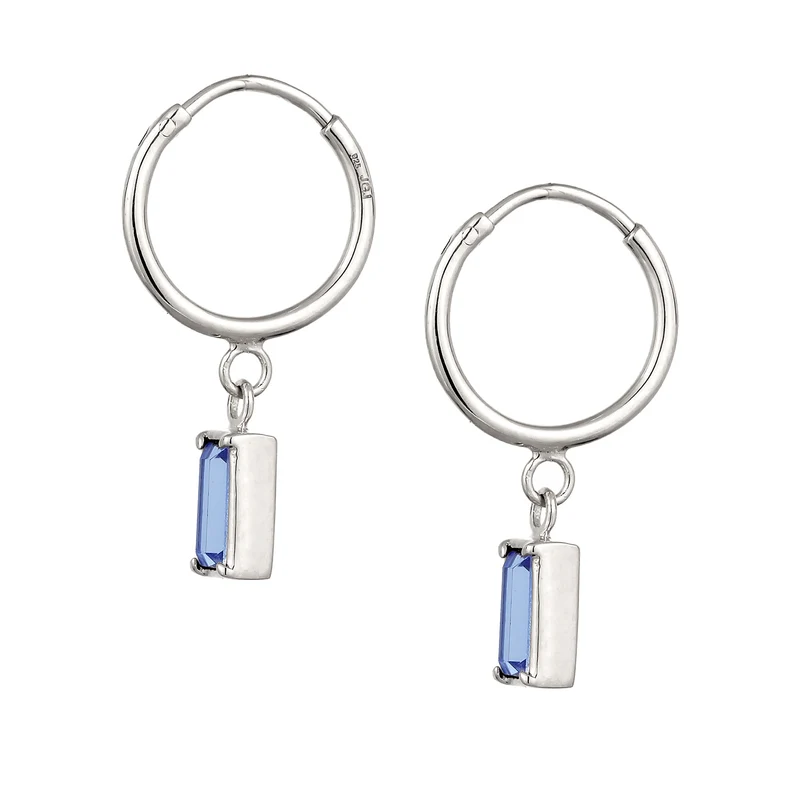 Creolen Rechteck | Mit Kristallen von Swarovski® (Blau)