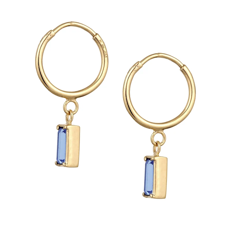 Creolen Rechteck | Mit Kristallen von Swarovski® (Blau)
