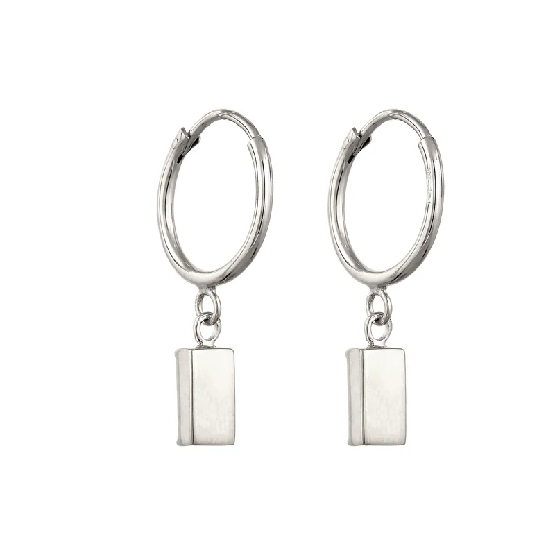 Creolen Rechteck | Mit Kristallen von Swarovski® (Blau)