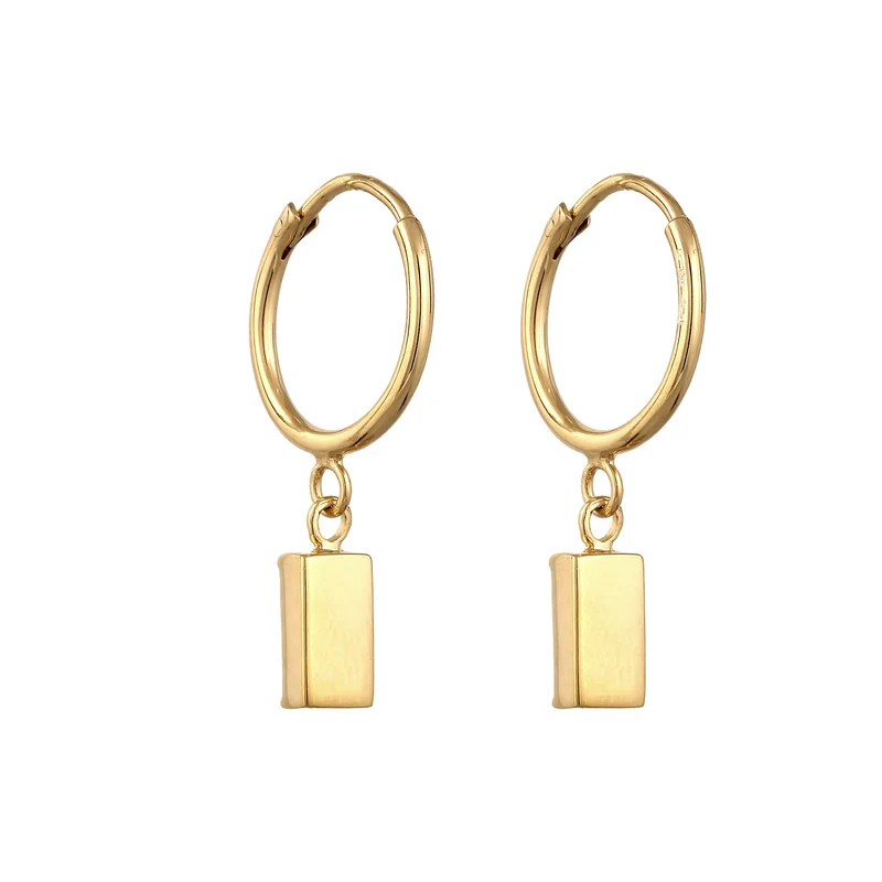 Creolen Rechteck | Mit Kristallen von Swarovski® (Blau)