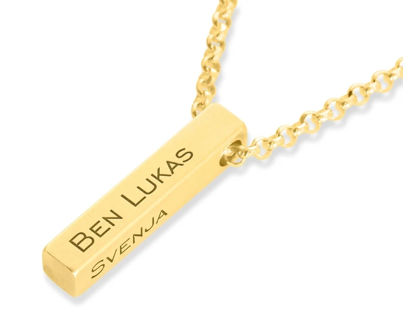 MÄNNERSCHMUCK, KETTE MIT GRAVUR VEROLDET, FAMILIENKETTE