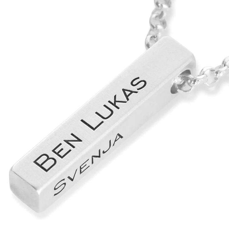 BARRENKETTE MIT GRAVUR, GESCHENK, MÄNNERSCHMUCK 925 SILBER