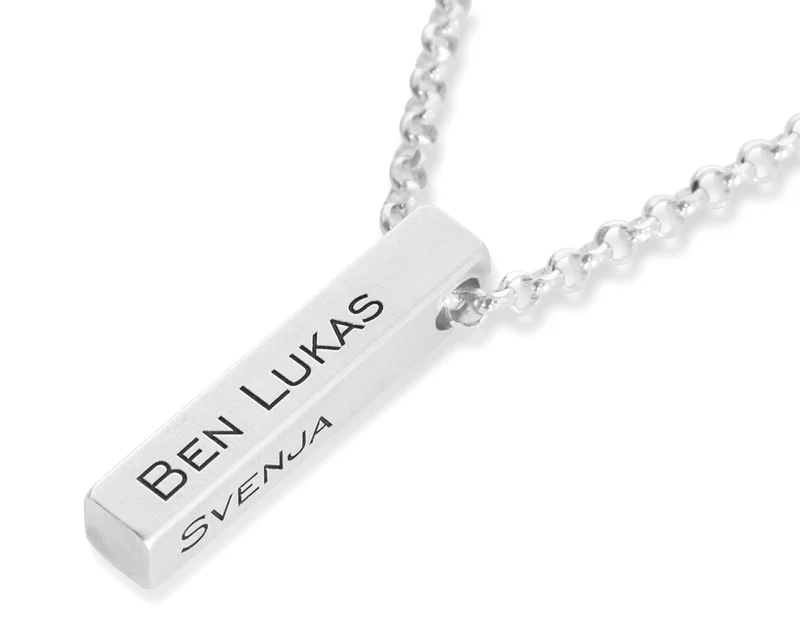 BARRENKETTE MIT GRAVUR, GESCHENK, MÄNNERSCHMUCK 925 SILBER