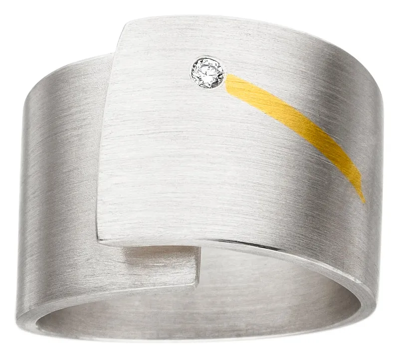 925er Silber Ring feingoldbelegt MANU R1262BR