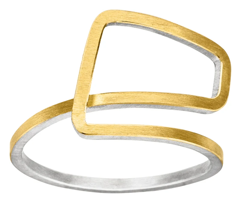 925er Silber Ring feingoldbelegt MANU R1318