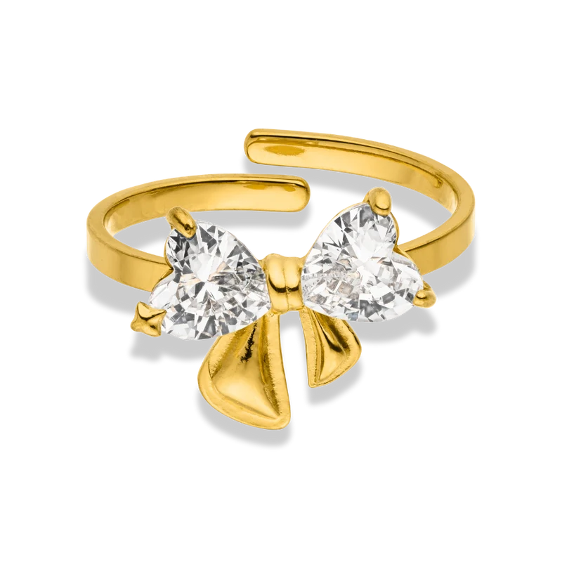 Elegance Ribbon Ring 14K Vergoldet