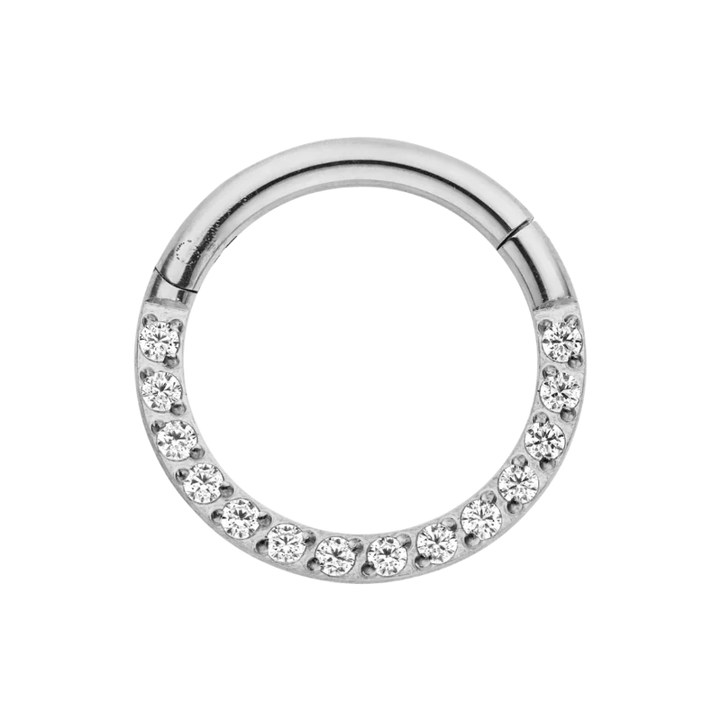 Pave Crystal Clicker Piercing - Titan