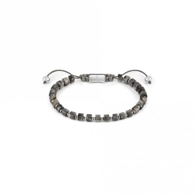 Instinct Style Vintage Steel & Grey Jasper Bracelet