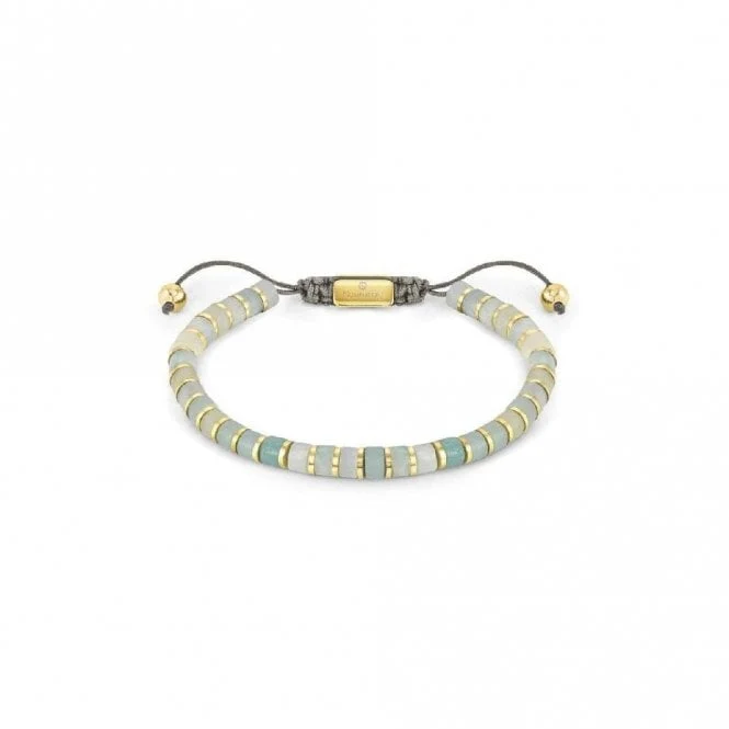 Instinct Style Gold Steel & Amazonite Bracelet