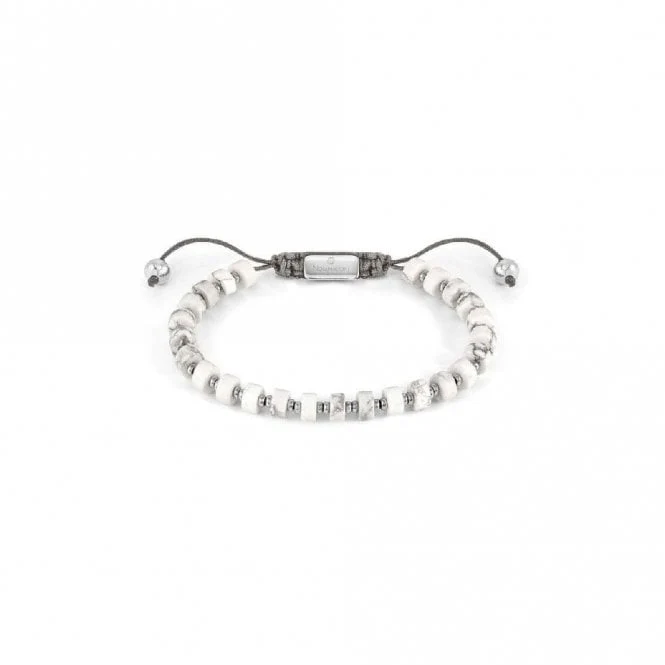 Instinct Style Vintage Steel & White Turquoise Bracelet