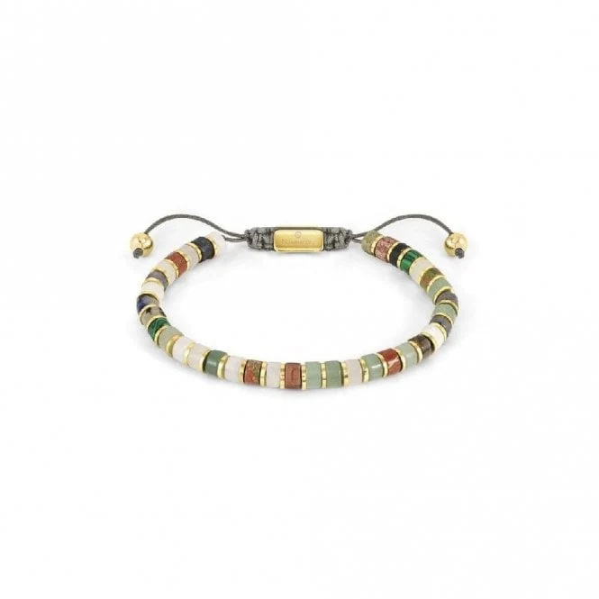 Instinct Style Gold Steel & Mixed Stones Bracelet