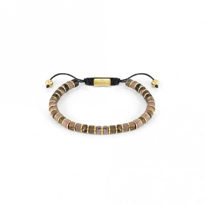 Instinct Style Gold Steel & Rhodocrosite Bracelet