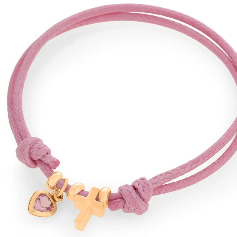 KINDERSCHMUCK ROSÉ VERGOLDET, GESCHENK ZUR TAUFE, KREUZ ANHÄNGER