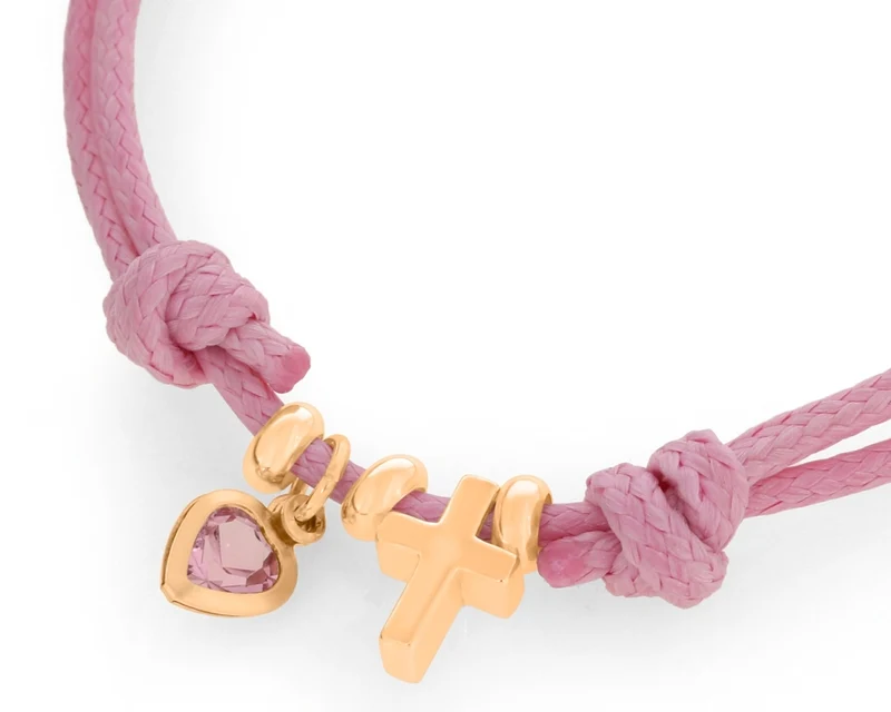 KINDERSCHMUCK ROSÉ VERGOLDET, GESCHENK ZUR TAUFE, KREUZ ANHÄNGER