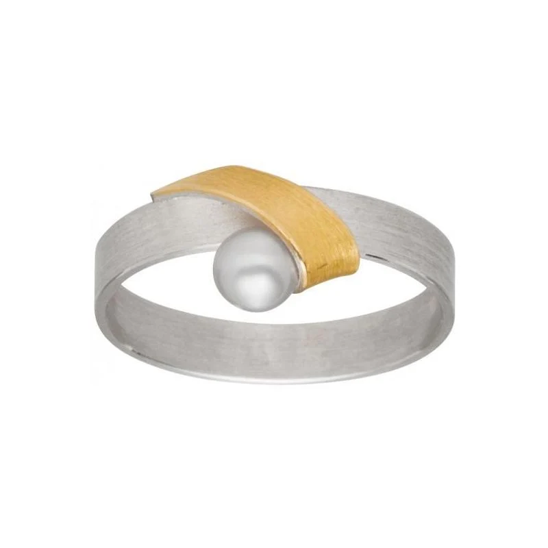 925er Silber Ring feingoldbelegt MANU R1037PE