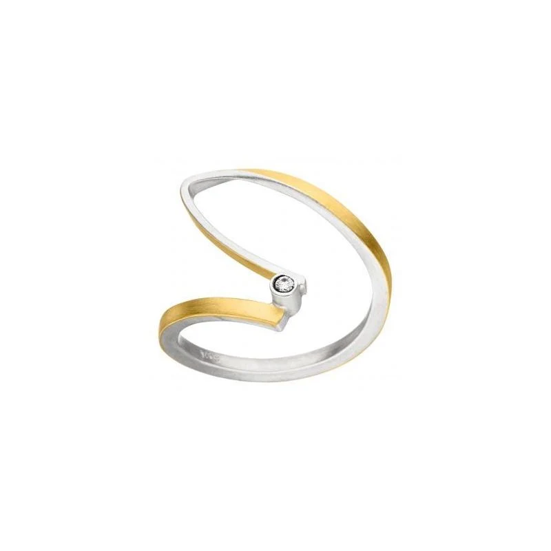 925er Silber Ring feingoldbelegt MANU R1284BR